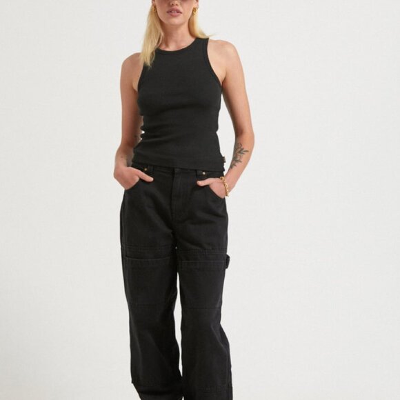 NWT Afends - Lydia - Women's Hemp Ribbed Black Tank Top - Size Small - Picture 9 of 9